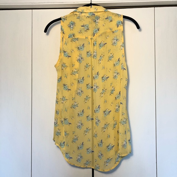Rue21 yellow floral sheer tank top - Picture 2 of 4